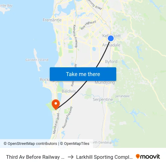 Third Av Before Railway Av to Larkhill Sporting Complex map