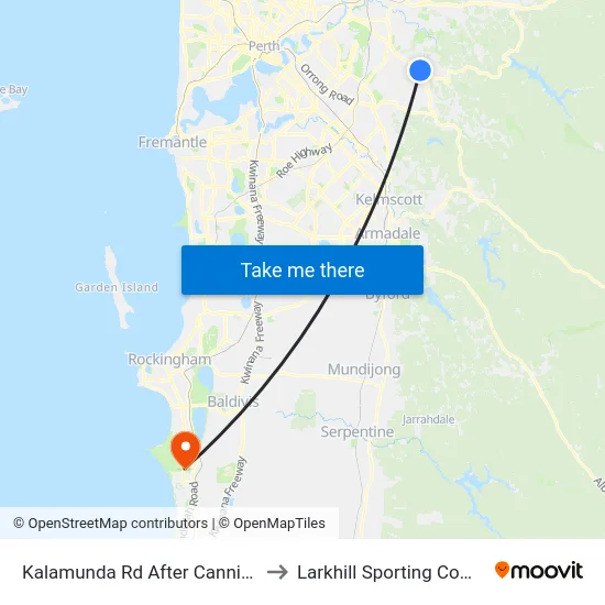 Kalamunda Rd After Canning Rd to Larkhill Sporting Complex map