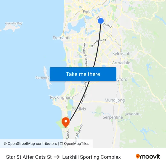 Star St After Oats St to Larkhill Sporting Complex map