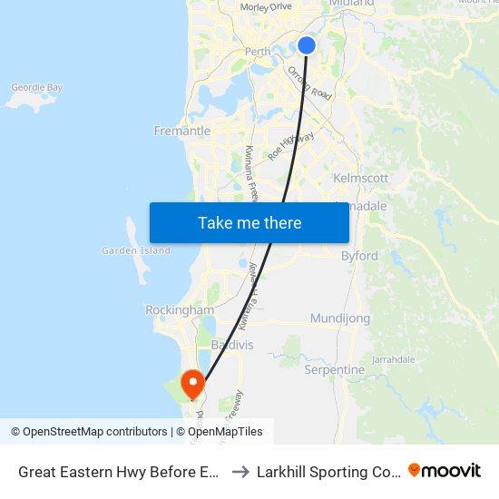 Great Eastern Hwy Before Epsom Av to Larkhill Sporting Complex map