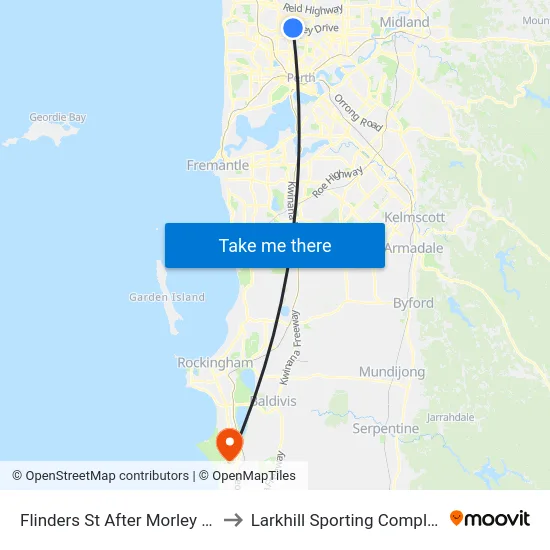 Flinders St After Morley Dr to Larkhill Sporting Complex map