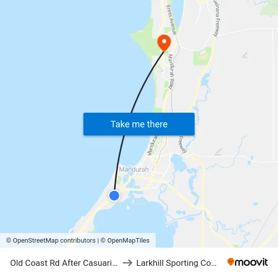 Old Coast Rd After Casuarina Dr to Larkhill Sporting Complex map