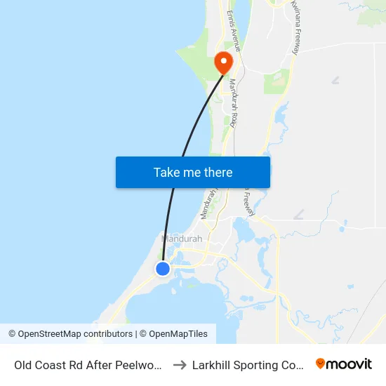 Old Coast Rd After Peelwood Pde to Larkhill Sporting Complex map