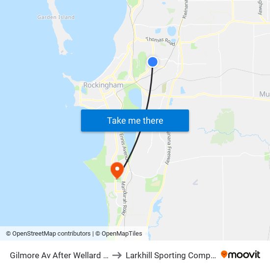 Gilmore Av After Wellard Rd to Larkhill Sporting Complex map