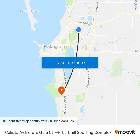 Calista Av Before Gale Ct to Larkhill Sporting Complex map