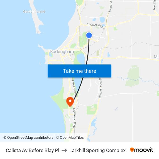 Calista Av Before Blay Pl to Larkhill Sporting Complex map