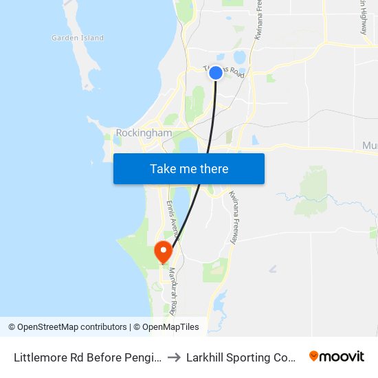 Littlemore Rd Before Pengilly Rd to Larkhill Sporting Complex map