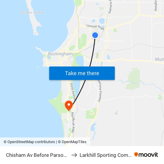 Chisham Av Before Parsons Av to Larkhill Sporting Complex map