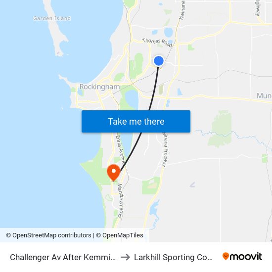 Challenger Av After Kemmish Av to Larkhill Sporting Complex map