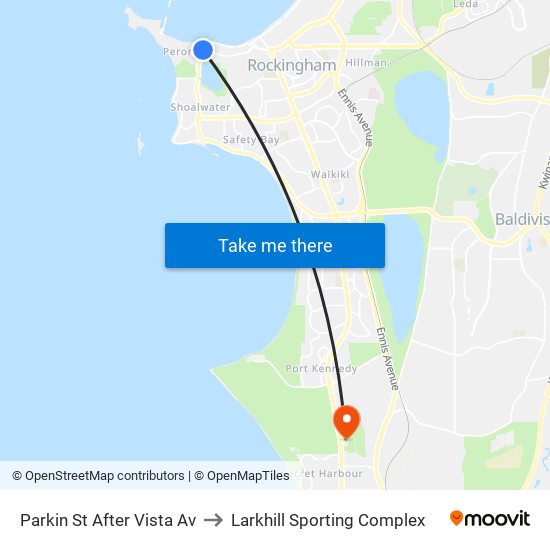 Parkin St After Vista Av to Larkhill Sporting Complex map