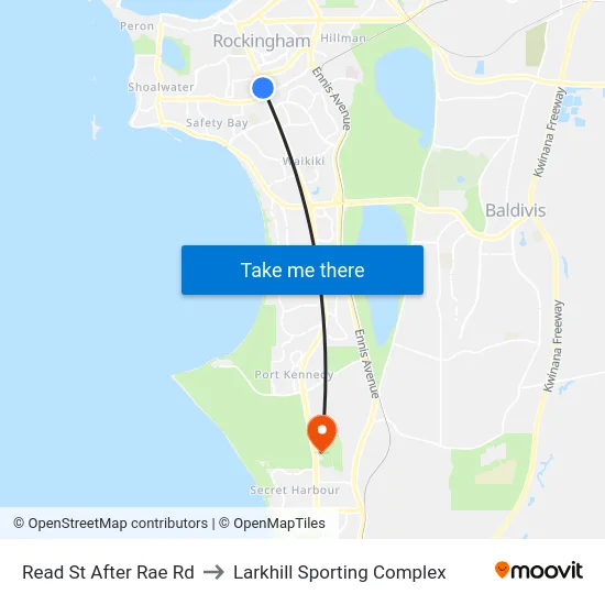 Read St After Rae Rd to Larkhill Sporting Complex map