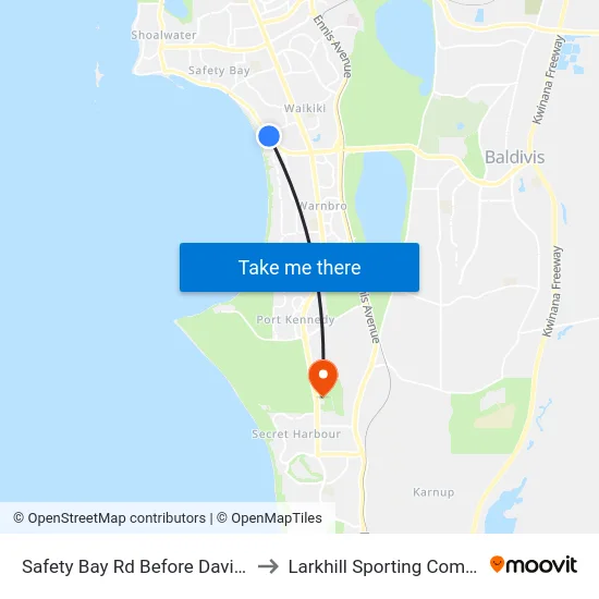 Safety Bay Rd Before David Rd to Larkhill Sporting Complex map