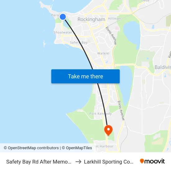 Safety Bay Rd After Memorial Dr to Larkhill Sporting Complex map