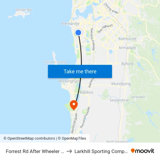 Forrest Rd After Wheeler Rd to Larkhill Sporting Complex map
