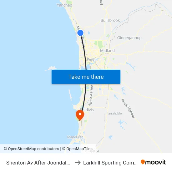 Shenton Av After Joondalup Dr to Larkhill Sporting Complex map