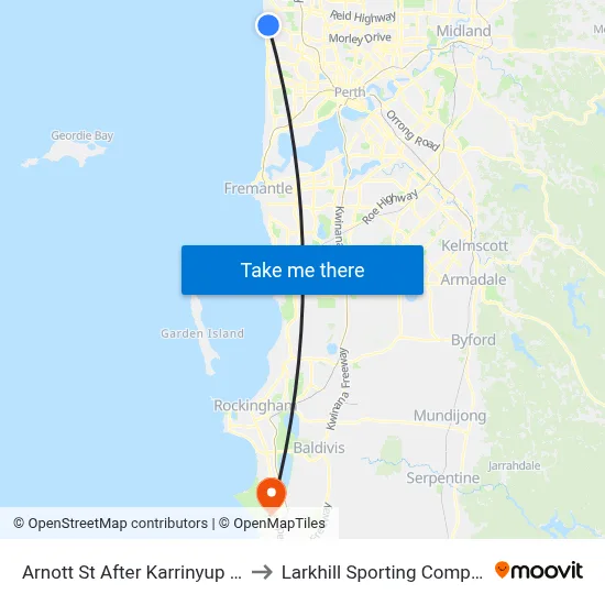 Arnott St After Karrinyup Rd to Larkhill Sporting Complex map