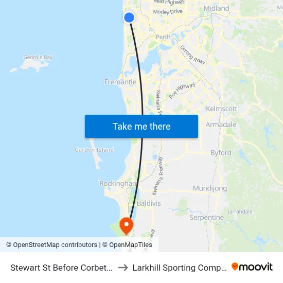 Stewart St Before Corbett St to Larkhill Sporting Complex map