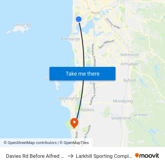 Davies Rd Before Alfred Rd to Larkhill Sporting Complex map