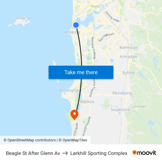 Beagle St After Glenn Av to Larkhill Sporting Complex map