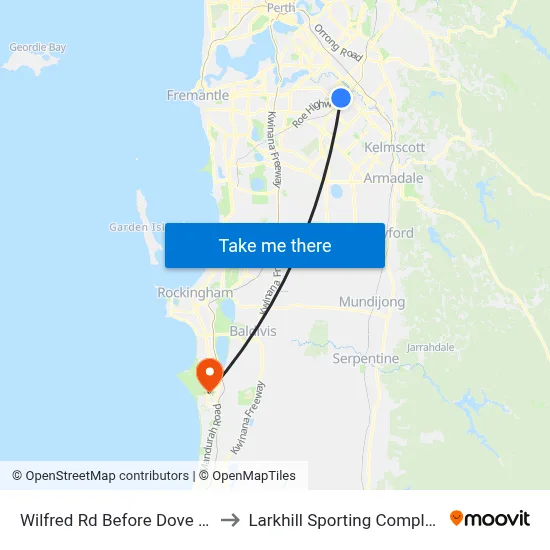 Wilfred Rd Before Dove St to Larkhill Sporting Complex map