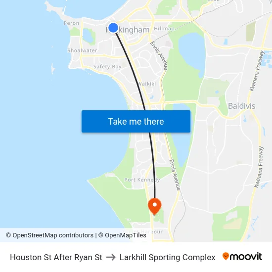 Houston St After Ryan St to Larkhill Sporting Complex map