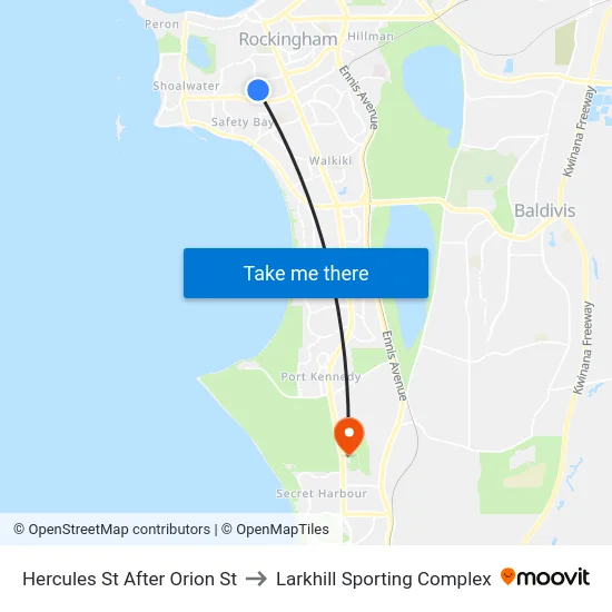 Hercules St After Orion St to Larkhill Sporting Complex map
