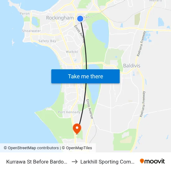 Kurrawa St Before Bardoc Ct to Larkhill Sporting Complex map