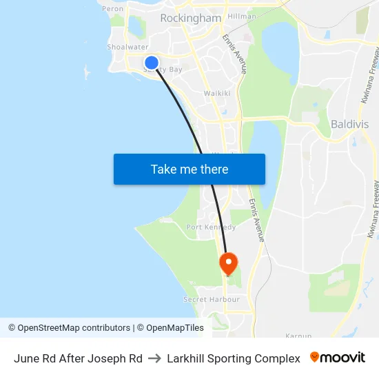 June Rd After Joseph Rd to Larkhill Sporting Complex map