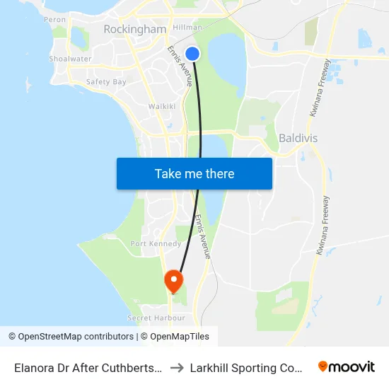 Elanora Dr After Cuthbertson Dr to Larkhill Sporting Complex map