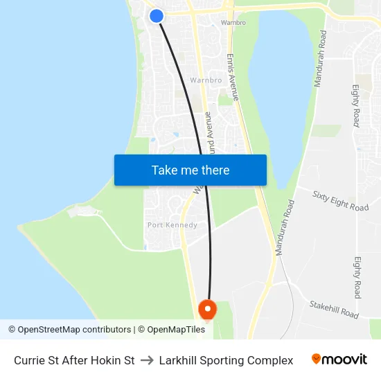 Currie St After Hokin St to Larkhill Sporting Complex map