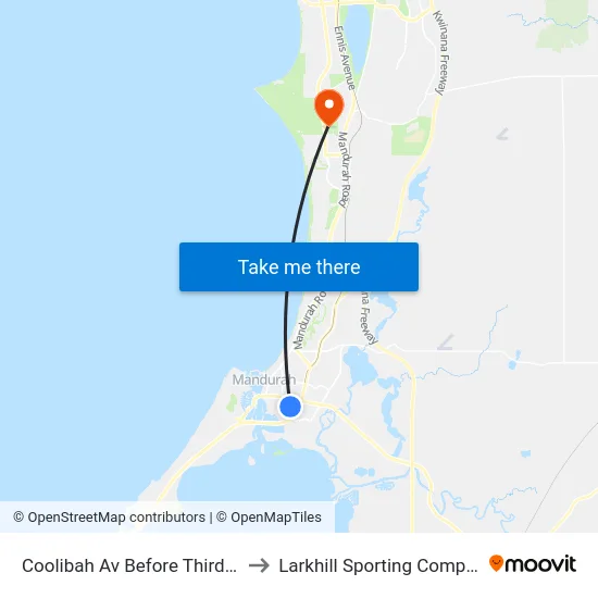 Coolibah Av Before Third Av to Larkhill Sporting Complex map