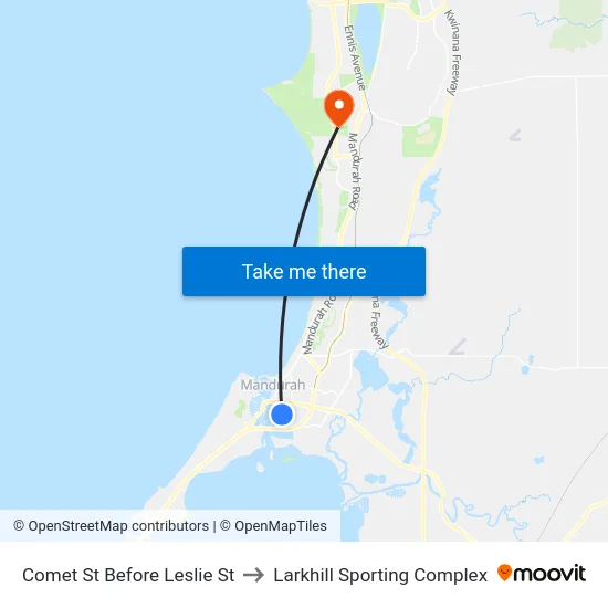 Comet St Before Leslie St to Larkhill Sporting Complex map