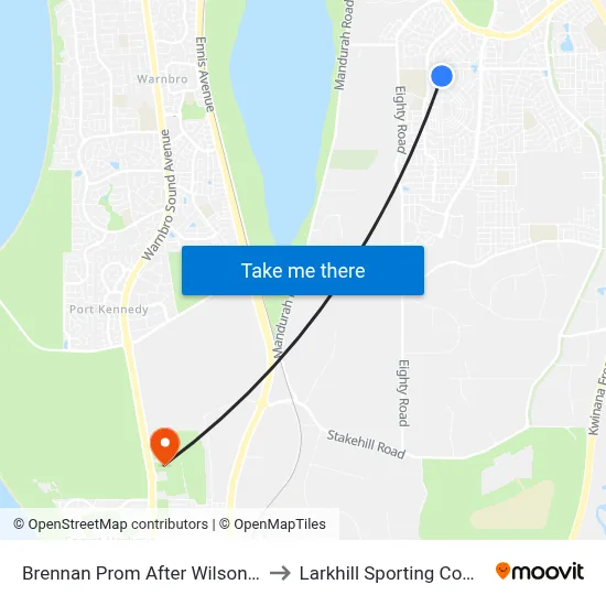 Brennan Prom After Wilson Pass to Larkhill Sporting Complex map