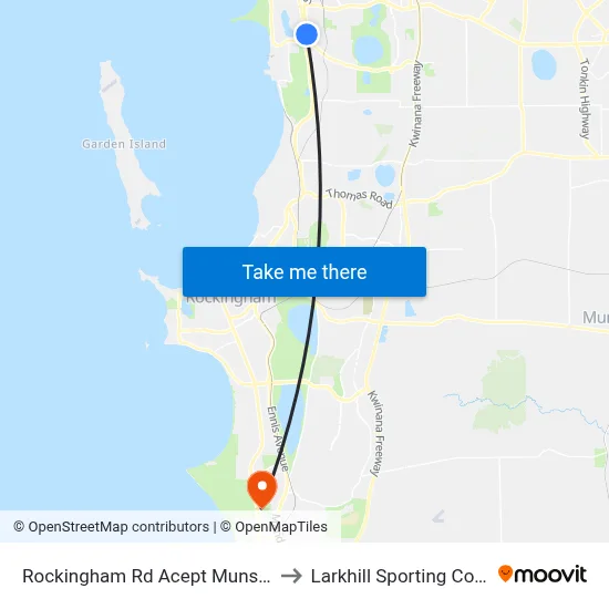 Rockingham Rd Acept Munster Tafe to Larkhill Sporting Complex map