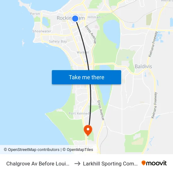 Chalgrove Av Before Louise St to Larkhill Sporting Complex map