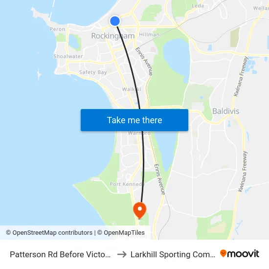 Patterson Rd Before Victoria St to Larkhill Sporting Complex map