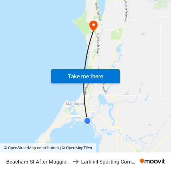 Beacham St After Maggie Wy to Larkhill Sporting Complex map