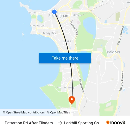 Patterson Rd After Flinders Lane to Larkhill Sporting Complex map