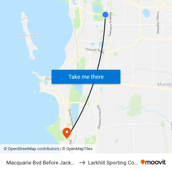 Macquarie Bvd Before Jackadder Av to Larkhill Sporting Complex map