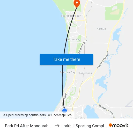 Park Rd After Mandurah Rd to Larkhill Sporting Complex map