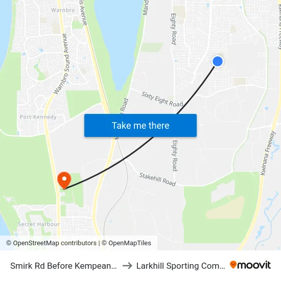 Smirk Rd Before Kempeana Wy to Larkhill Sporting Complex map