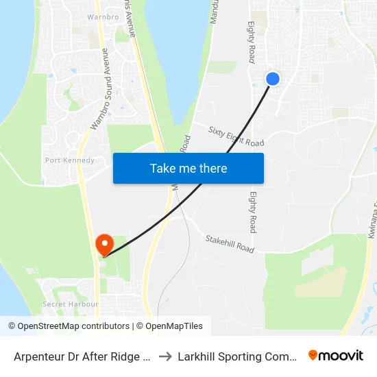 Arpenteur Dr After Ridge Bvd to Larkhill Sporting Complex map
