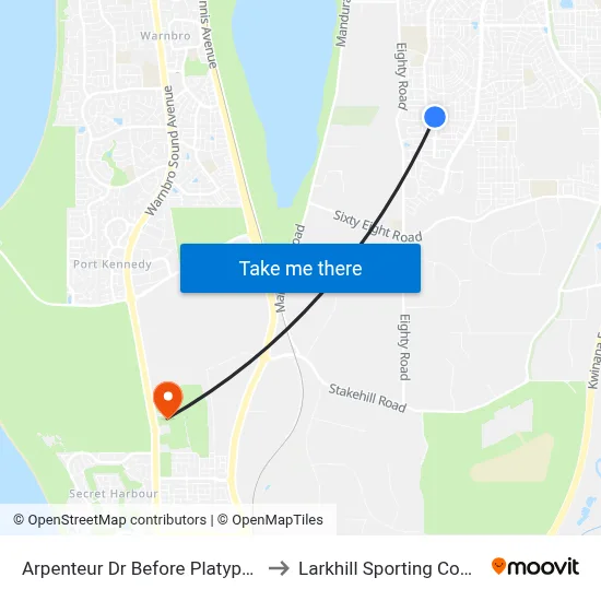 Arpenteur Dr Before Platypus Grn to Larkhill Sporting Complex map