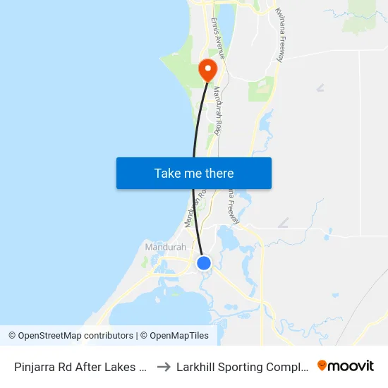 Pinjarra Rd After Lakes Rd to Larkhill Sporting Complex map