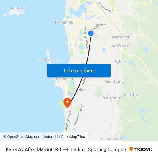 Karel Av After Marriott Rd to Larkhill Sporting Complex map