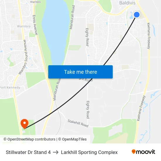 Stillwater Dr Stand 4 to Larkhill Sporting Complex map