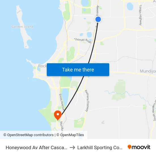 Honeywood Av After Cascade Rd to Larkhill Sporting Complex map