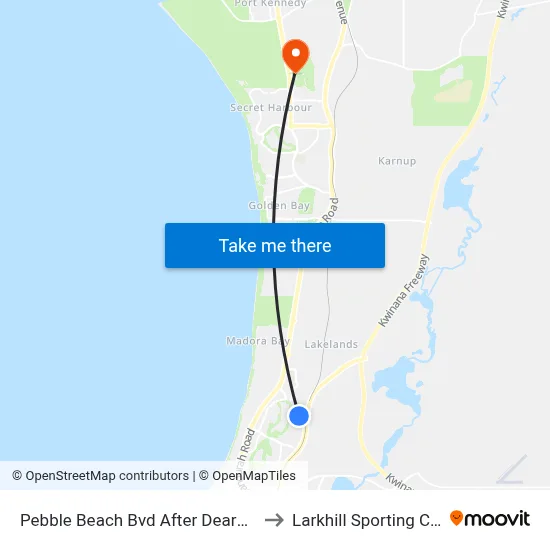 Pebble Beach Bvd After Dearwood Glade to Larkhill Sporting Complex map