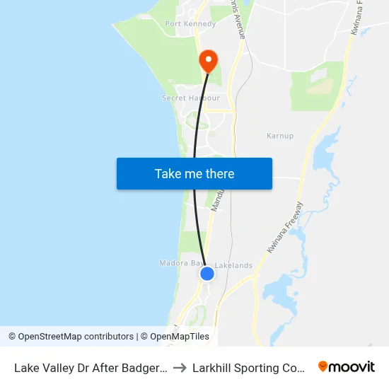 Lake Valley Dr After Badgerup Av to Larkhill Sporting Complex map