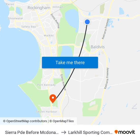 Sierra Pde Before Mcdonald Rd to Larkhill Sporting Complex map